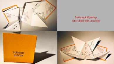 alt="Fraktalwerk-Workshop artist's book with  Lotus Fold">