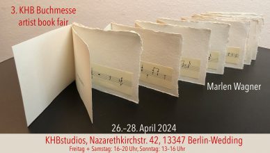 alt="3. KHB Buchmesse artist book fair Berlin mit Marlen Wagner Ankündigung">