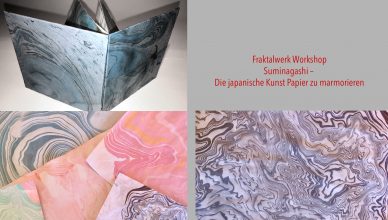alt="Fraktalwerk-Workshop Suminagashi die japanische Kunst Papier zu marmorieren">