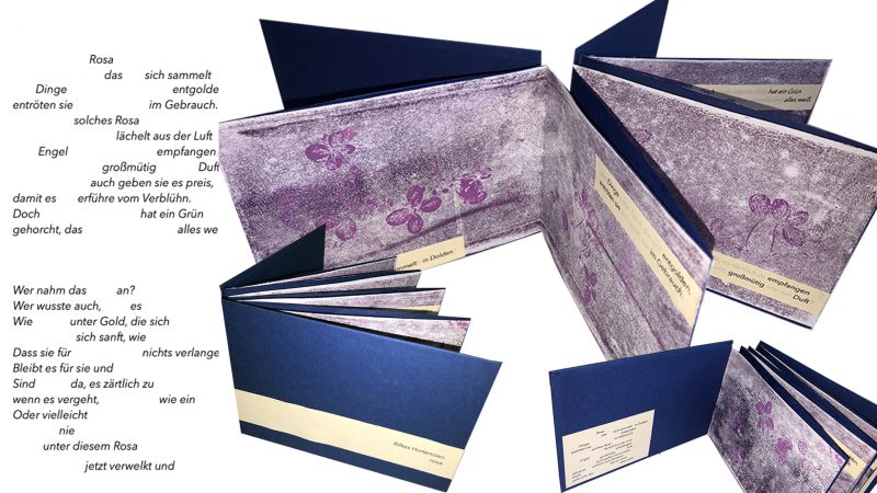 alt="Rilkes Hortensien. Rosa" – Artist Book by Marlen Wagner, some impressions">